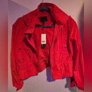 Banana Republic rain coat/parka red.